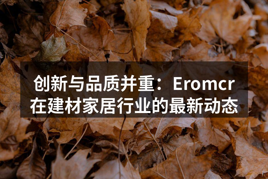 创新与品质并重：Eromcr在建材家居行业的最新动态